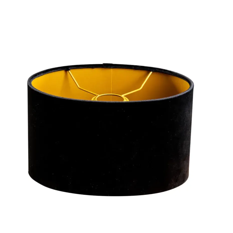 Qazqa lampenkappen cilinder velours zwart