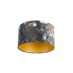 Qazqa lampenkappen cilinder velours multikleur