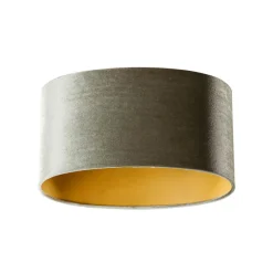 Qazqa lampenkappen cilinder velours groen