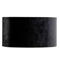 Qazqa lampenkappen cilinder velours zwart