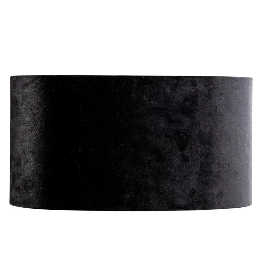 Qazqa lampenkappen cilinder velours zwart