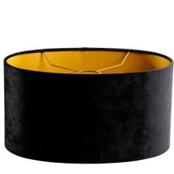 Qazqa lampenkappen cilinder velours zwart