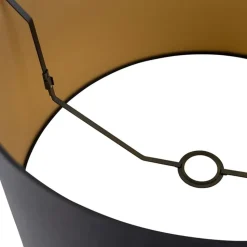 Qazqa lampenkappen rond schuin katoen zwart