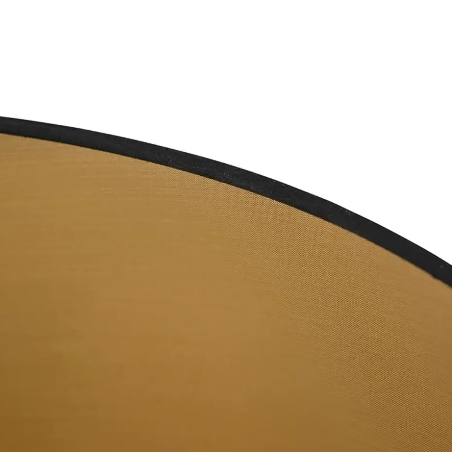 Qazqa lampenkappen rond schuin katoen zwart