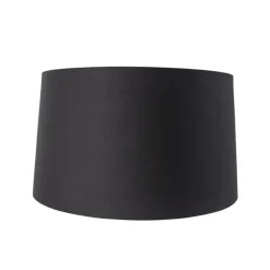 Qazqa lampenkappen rond schuin katoen zwart