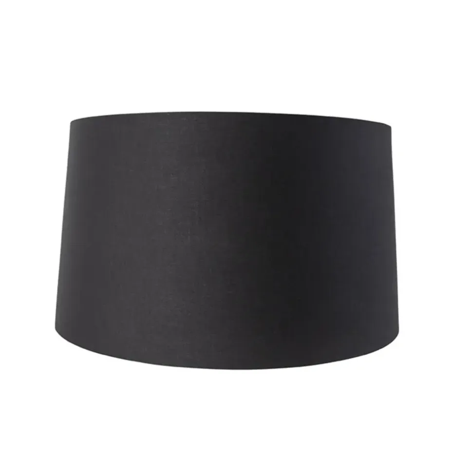Qazqa lampenkappen rond schuin katoen zwart