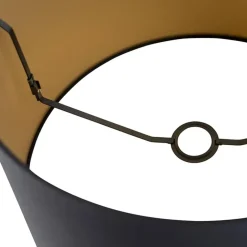 Qazqa lampenkappen rond schuin katoen zwart