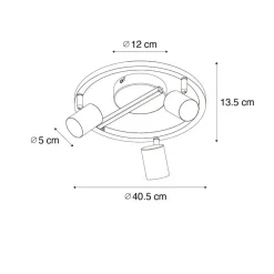 Qazqa opbouwspots back up zwart gu10