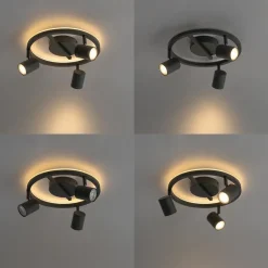 Qazqa opbouwspots back up zwart gu10