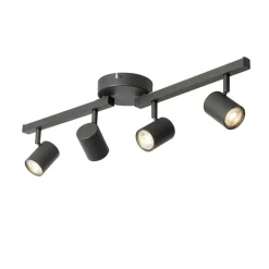 Qazqa opbouwspots back up zwart gu10