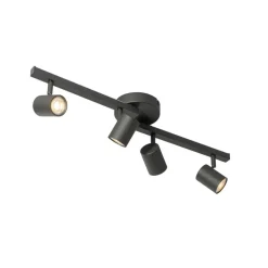 Qazqa opbouwspots back up zwart gu10