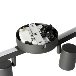 Qazqa opbouwspots back up zwart gu10