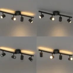 Qazqa opbouwspots back up zwart gu10