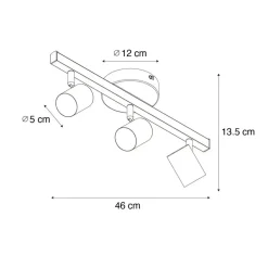 Qazqa opbouwspots back up zwart gu10