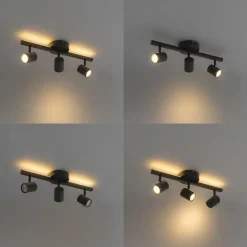 Qazqa opbouwspots back up zwart gu10