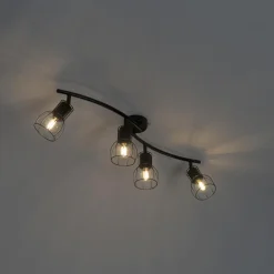 Qazqa opbouwspots botu zwart e14