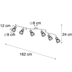 Qazqa opbouwspots botu zwart e14