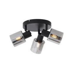 Qazqa opbouwspots cilin zwart e14