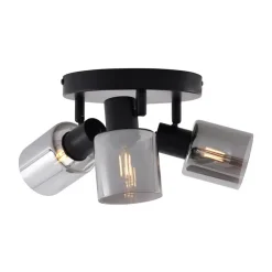 Qazqa opbouwspots cilin zwart e14