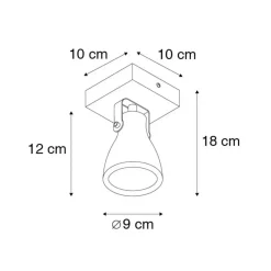 Qazqa opbouwspots creto bruin gu10