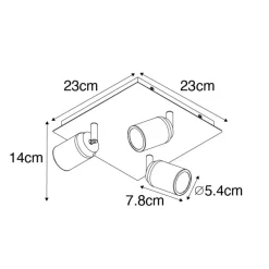 Qazqa opbouwspots ducha zwart gu10