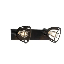 Qazqa opbouwspots fotu zwart e27