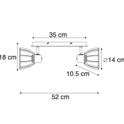 Qazqa opbouwspots fotu zwart e27