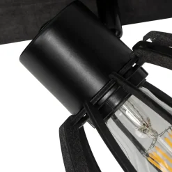 Qazqa opbouwspots fotu zwart e27