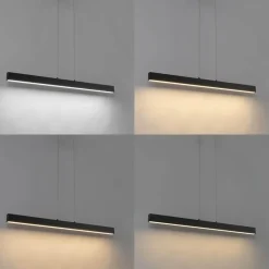 Qazqa professional hanglampen keane zwart geïntegreerde led