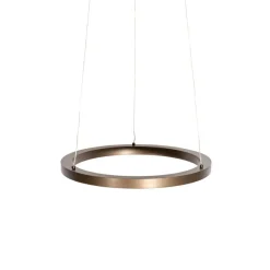 Qazqa professional hanglampen girello bruin geïntegreerde led