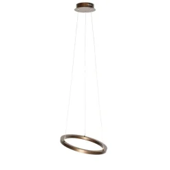 Qazqa professional hanglampen girello bruin geïntegreerde led