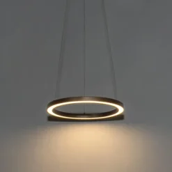 Qazqa professional hanglampen girello bruin geïntegreerde led