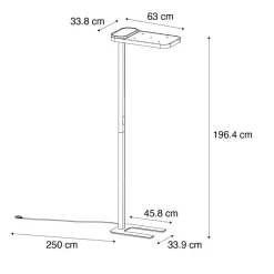 Qazqa professional vloerlampen guzo zwart geïntegreerde led
