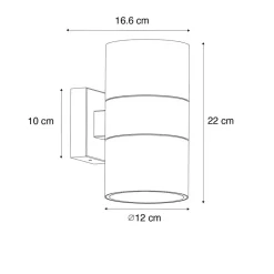 Qazqa professional wandlampen buiten duo zwart gu10