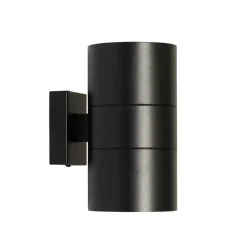 Qazqa professional wandlampen buiten duo zwart gu10