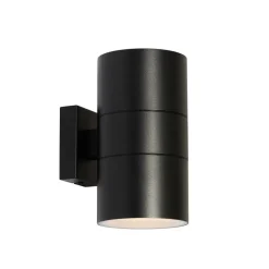 Qazqa professional wandlampen buiten duo zwart gu10