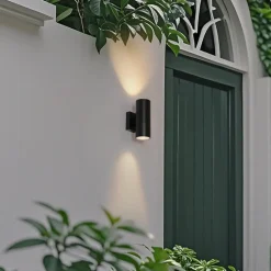 Qazqa professional wandlampen buiten duo zwart gu10