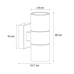 Qazqa professional wandlampen buiten duo zwart gu10