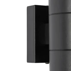 Qazqa professional wandlampen buiten duo zwart gu10