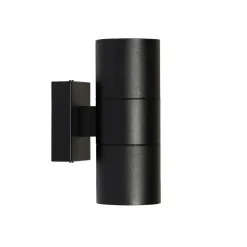 Qazqa professional wandlampen buiten duo zwart gu10