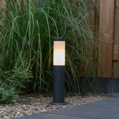 Qazqa staande buitenlampen rox grijs e27