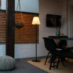 Qazqa staande buitenlampen virginia zwart e27