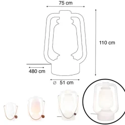 Qazqa staande buitenlampen storm wit e27