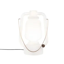 Qazqa staande buitenlampen storm wit e27