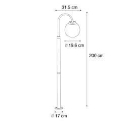 Qazqa staande buitenlampen sfera zwart e27