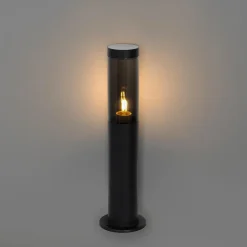 Qazqa staande buitenlampen rox zwart e27