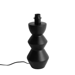 Qazqa tafellampen alisia zwart e27