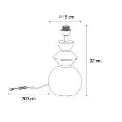 Qazqa tafellampen alisia wit e27