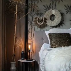 Qazqa tafellampen dome zwart e27