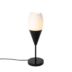 Qazqa tafellampen drop wit e27